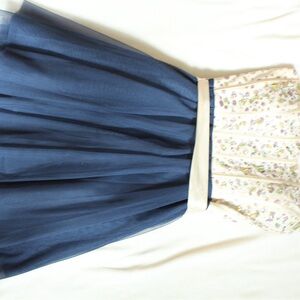 Homecoming Elegant Navy and Cream dress